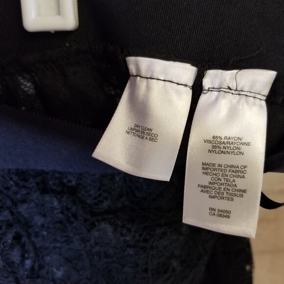 Anne Klein Lace Overlay Pencil Skirt Black 6 - Picture 5 of 8